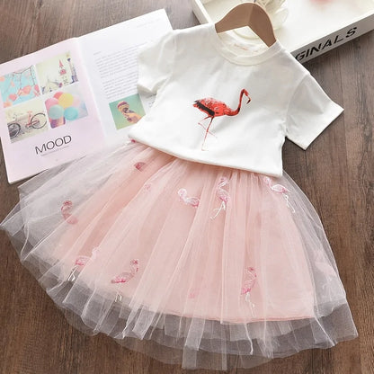 Bear Leader Toddler Girl Polka Dot Skirt Set - Summer Short Sleeve - Ages 3-7