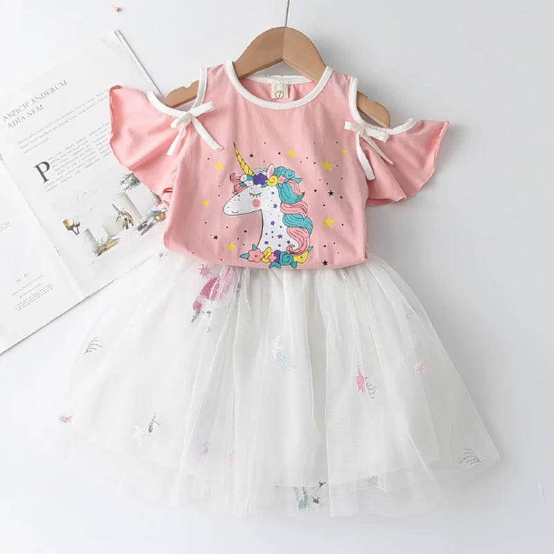 Bear Leader Toddler Girl Polka Dot Skirt Set - Summer Short Sleeve - Ages 3-7